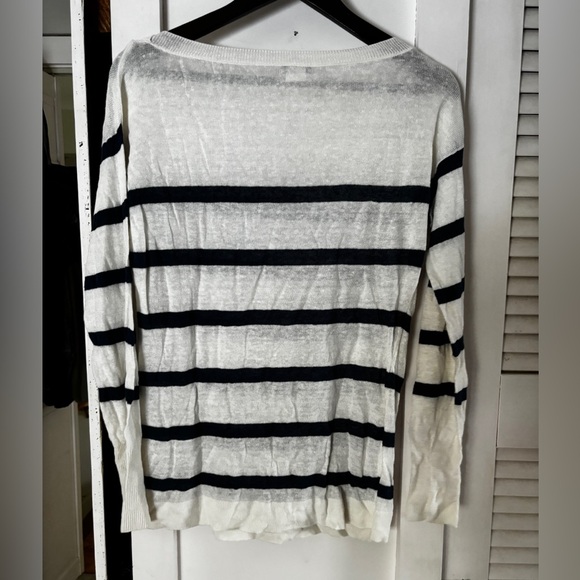 J. crew striped boatneck linen summer sweater - Picture 2 of 3